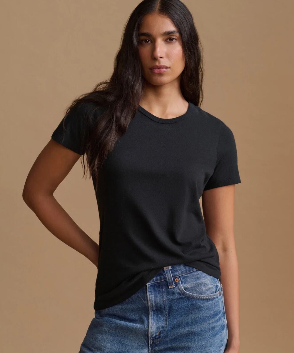 Jenni Kayne Slim Tee 100% cotton Black Sz L Women’s Basic Shirt